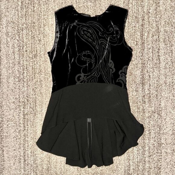 Elie Tahari Womens Silk Velvet Sleeveless Mini Sheath Dress in Black Size Medium - Picture 1 of 10